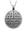 Celtic Round Raised Relief Interlace Lovers Knot Stylish Pewter Pendant
