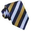 Yellow White Dark Blue Rail Stripes Formal Wedding Straight Mens Neck Tie Yellow White Dark Blue Rail Stripes Formal Wedding Straight Mens Neck Tie
