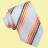 Orange Brown Light Grey Stripes Formal Wedding Straight Mens Neck Tie Orange Brown Light Grey Stripes Formal Wedding Straight Mens Neck Tie