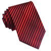 Scarlet Red Cherry Black Diagonal Stripes Formal Wedding Straight Mens Neck Tie