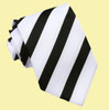 White Ivory Black Diagonal Stripes Formal Wedding Straight Mens Neck Tie