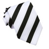 White Ivory Black Diagonal Stripes Formal Wedding Straight Mens Neck Tie