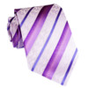 Pale Pink Purple Stripes Floral Pattern Formal Wedding Straight Mens Neck Tie