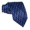 Navy Blue 3D Cube Pattern Formal Wedding Straight Mens Neck Tie