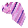 Pink Lavender Violet Diagonal Stripes Formal Wedding Straight Mens Neck Tie