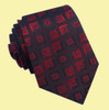 Black Red Square Textured Pattern Formal Wedding Straight Mens Neck Tie