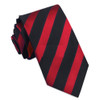 Black Scarlet Red Diagonal Stripes Formal Wedding Straight Mens Neck Tie