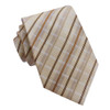 Mocha Brown White Tan Stripes Formal Wedding Straight Mens Neck Tie