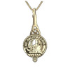 Clan Crest Interlace Drop Clan Badge 14K Yellow Gold Pendant