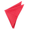 Scarlet Red White Pin Dot Groomsmen Groom Wedding Mens Pocket Square