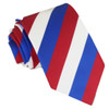 White Red Blue Diagonal Stripes Formal Wedding Straight Mens Neck Tie