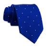 Navy Blue White Pin Dots Formal Wedding Straight Mens Neck Tie