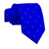 Royal Blue White Pin Dots Formal Wedding Straight Mens Neck Tie