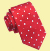 Cherry Red White Polka Dots Formal Wedding Straight Mens Neck Tie