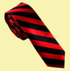 Scarlet Red Black Stripes Groomsmen Groom Wedding Slim Skinny Mens Neck Tie