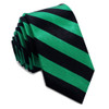 Emerald Green Black Stripes Groomsmen Groom Wedding Slim Skinny Mens Neck Tie