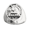 Clan Badge Raised Relief Oval Clan Crest 10K White Gold Mens Ring
