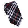 Black White Red Tartan Groomsmen Groom Wedding Narrow Mens Neck Tie