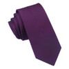 Plum Grape Purple Ribbed Groomsmen Groom Wedding Narrow Mens Neck Tie