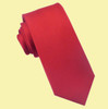 Scarlet Red Ribbed Groomsmen Groom Wedding Narrow Mens Neck Tie