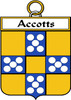 Accotts Irish Coat of Arms Large Print Accotts Irish Family Crest