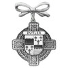 Celtic Cross Bow Irish Coat of Arms Stylish Pewter Brooch