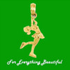Ice Skating Figure Satin Polished 14K Yellow Gold Pendant Charm