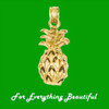 Pineapple Tropical Fruit Textured 14K Yellow Gold Pendant Charm