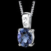 Alexandrite Oval Cut Simple Detail Sterling Silver Pendant