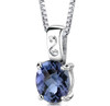 Alexandrite Oval Cut Simple Detail Sterling Silver Pendant