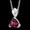 Red Ruby Trillion Cut Fancy Detail Sterling Silver Pendant