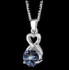 Alexandrite Round Cut Heart Detail Sterling Silver Pendant