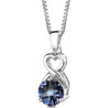 Alexandrite Round Cut Heart Detail Sterling Silver Pendant