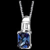Alexandrite Radiant Cut Modern Sterling Silver Pendant