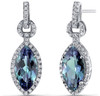 Alexandrite Marquis Cubic Zirconia Border Sterling Silver Earrings