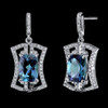 Alexandrite Cushion Cut Cubic Zirconia Art Deco Sterling Silver Earrings