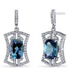 Alexandrite Cushion Cut Cubic Zirconia Art Deco Sterling Silver Earrings