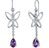 Alexandrite Pear Cut Cubic Zirconia Butterfly Sterling Silver Earrings