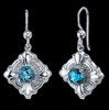 London Blue Topaz Round Cut Circle Sterling Silver Earrings London Blue Topaz Round Cut Circle Sterling Silver Earrings