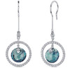 Alexandrite Spherical Teal Ball Zirconia Circle Sterling Silver Earrings Alexandrite Spherical Teal Ball Zirconia Circle Sterling Silver Earrings