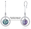 Alexandrite Spherical Teal Ball Zirconia Circle Sterling Silver Earrings Alexandrite Spherical Teal Ball Zirconia Circle Sterling Silver Earrings