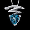 London Blue Topaz Trillion Twist Cubic Zirconia Accent Sterling Silver Pendant London Blue Topaz Trillion Twist Cubic Zirconia Accent Sterling Silver Pendant