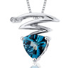 London Blue Topaz Trillion Twist Cubic Zirconia Accent Sterling Silver Pendant London Blue Topaz Trillion Twist Cubic Zirconia Accent Sterling Silver Pendant