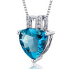 London Blue Topaz Trillion Cut Cubic Zirconia Accent Sterling Silver Pendant London Blue Topaz Trillion Cut Cubic Zirconia Accent Sterling Silver Pendant