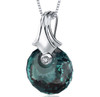 Alexandrite Spherical Cut Cubic Zirconia Accent Sterling Silver Pendant