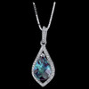 Alexandrite Teardrop Cut Cubic Zirconia Accent Sterling Silver Pendant