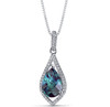 Alexandrite Teardrop Cut Cubic Zirconia Accent Sterling Silver Pendant