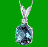 Alexandrite Oval Shape Diamond Accent 14K White Gold Pendant
