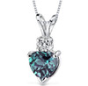 Alexandrite Heart Cut Diamond Accent 14K White Gold Pendant