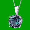 Alexandrite Round Cut 14K White Gold Pendant